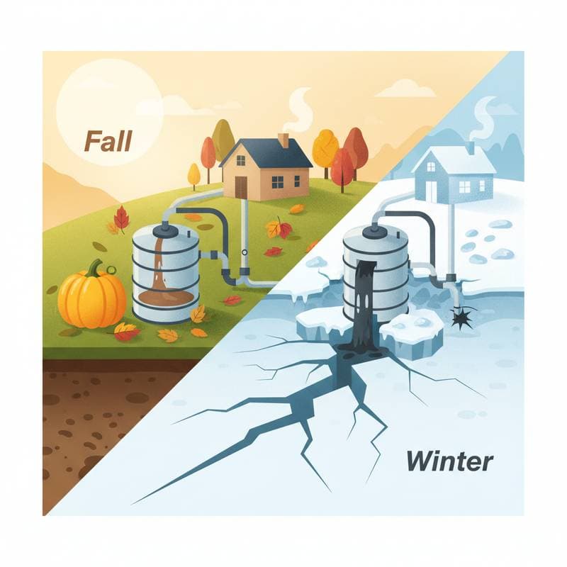 Featured image for Fall Septic Pumping Prevents Winter Backups and Cracks