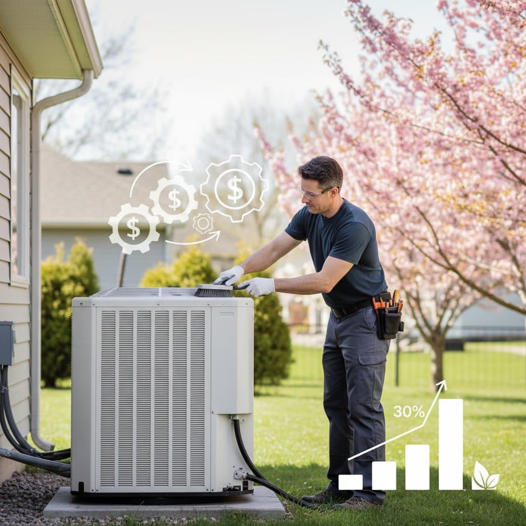 Featured image for Why Spring AC Maintenance Cuts Repair Costs 30%