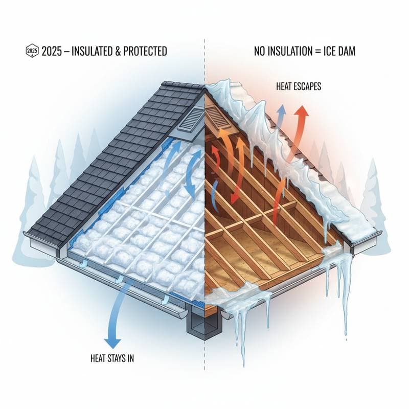 Featured image for Why Attic Insulation Stops Costly Ice Dams in 2025