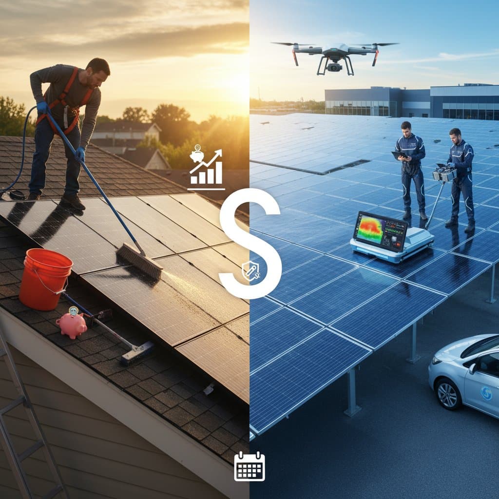 Featured image for Solar Panel Care: When DIY Saves vs Pro Protects