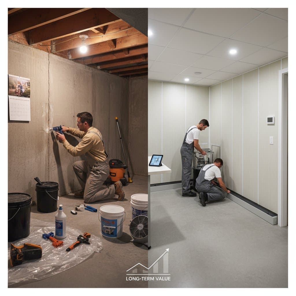 Featured image for Basement Waterproofing Costs: DIY vs Professional 2026
