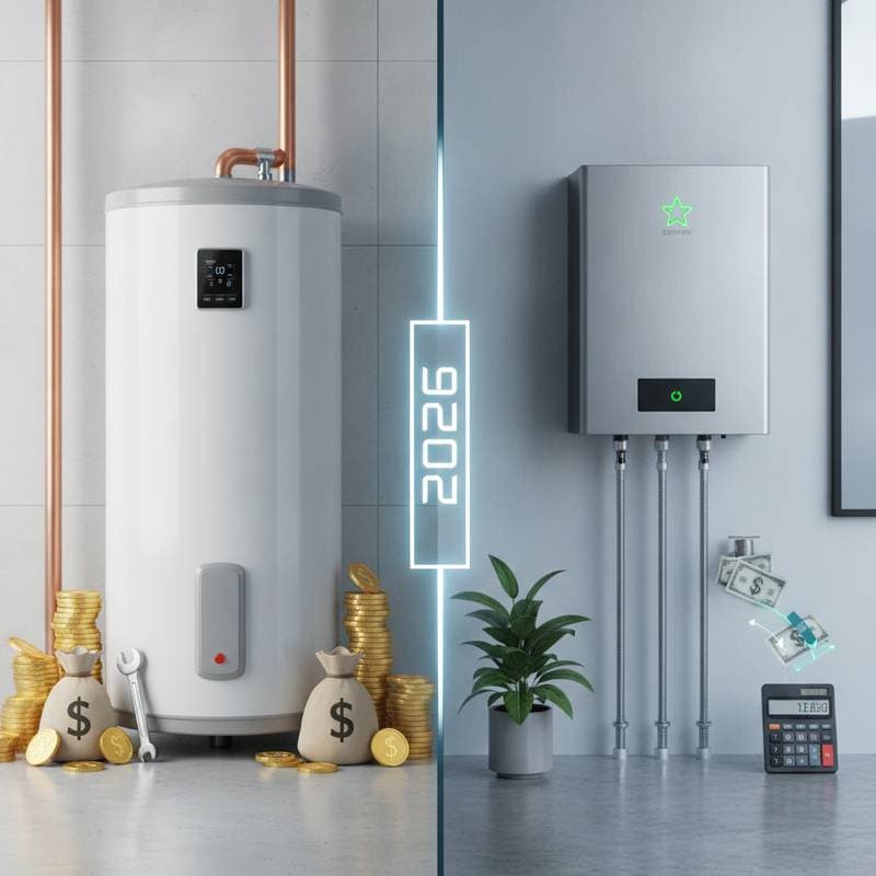 Featured image for Tank vs Tankless Water Heaters: True Cost Breakdown
